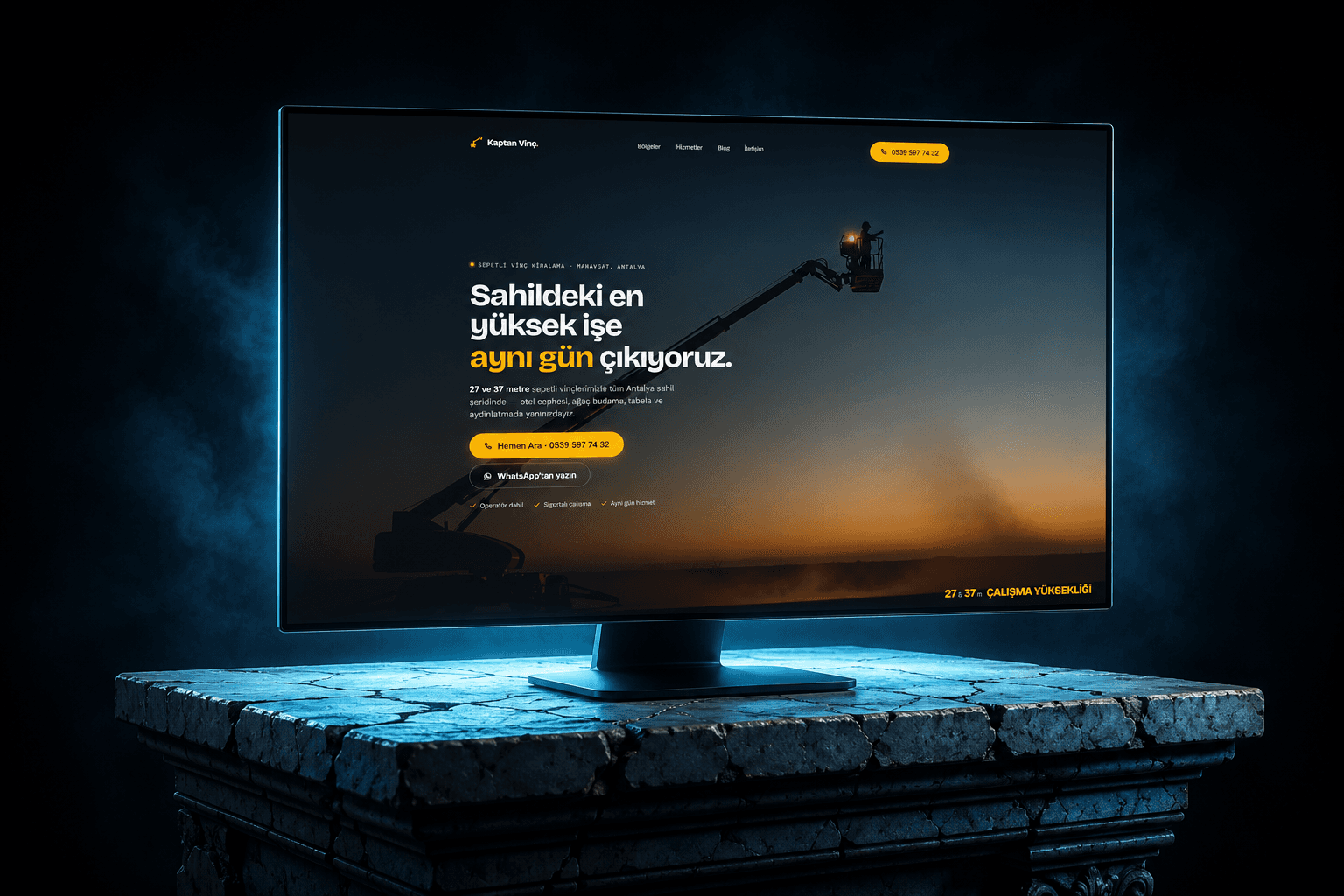 Kaptan Vinç web sitesi önizlemesi